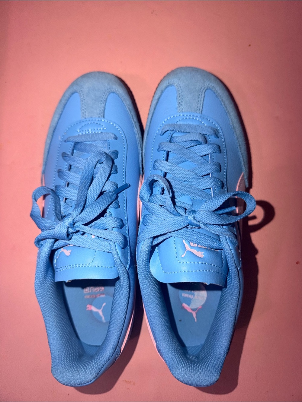 Puma Light Blue Lace-Up Sneakers